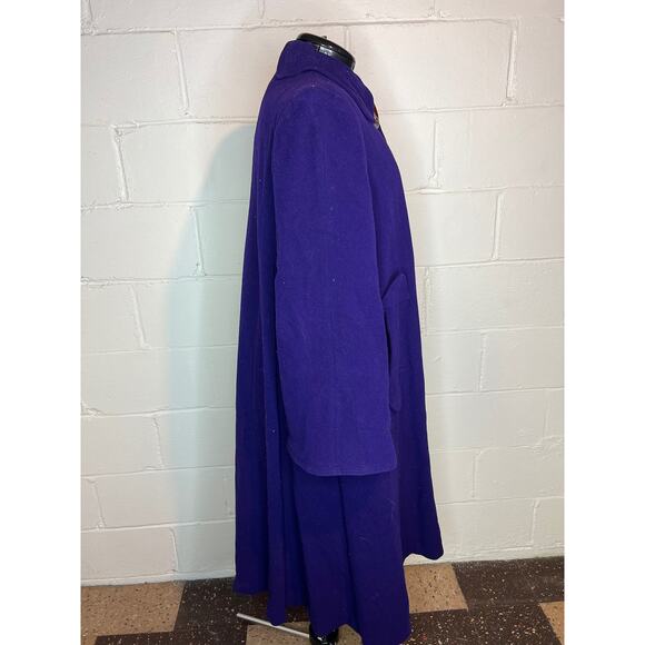 swing coat felted wool peter pan collar purple 1950s - Picture 8 of 9